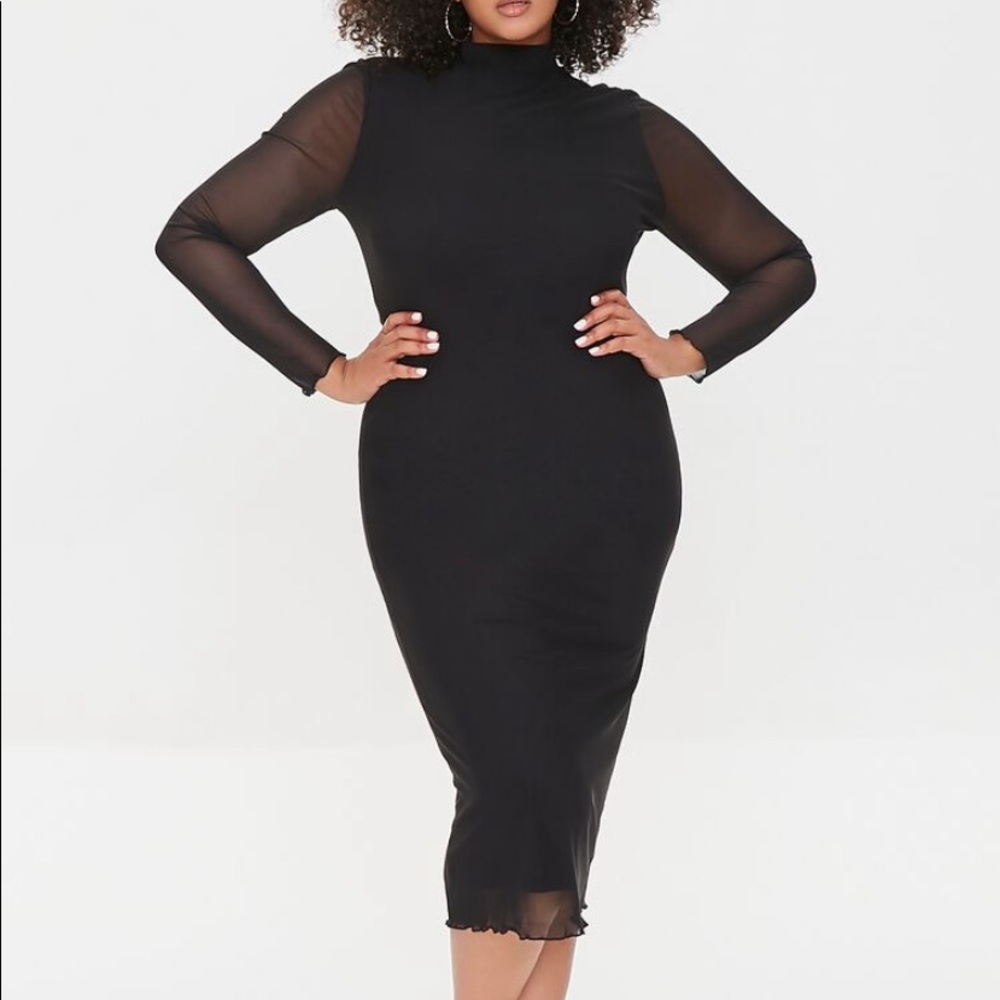 Forever 21 Mesh Sleeve Sheath Dress